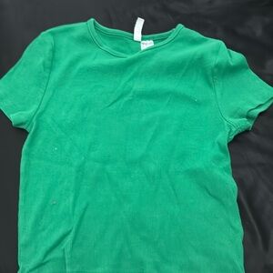 h&m green crop top